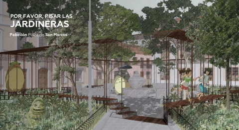 Pabellón Por favor, pisar las jardineras, de Isaac Flores Trávez.